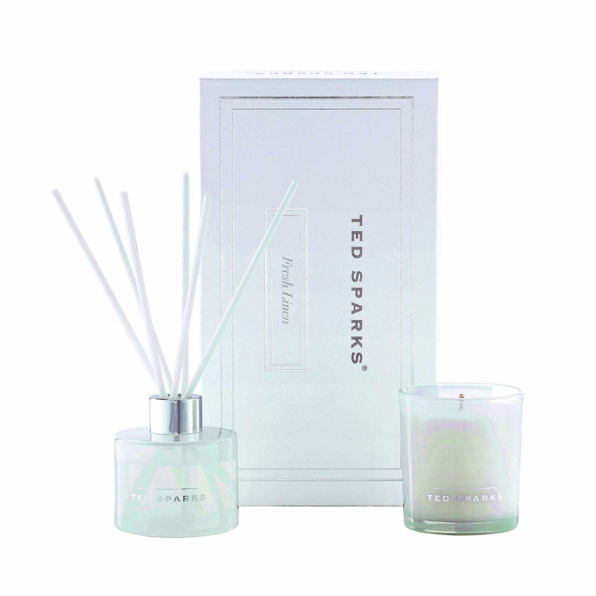 Coffret Cadeau Bougie & Diffuseur Ted Sparks - Personnalisation quadri numérique et fourreau sur-mesure